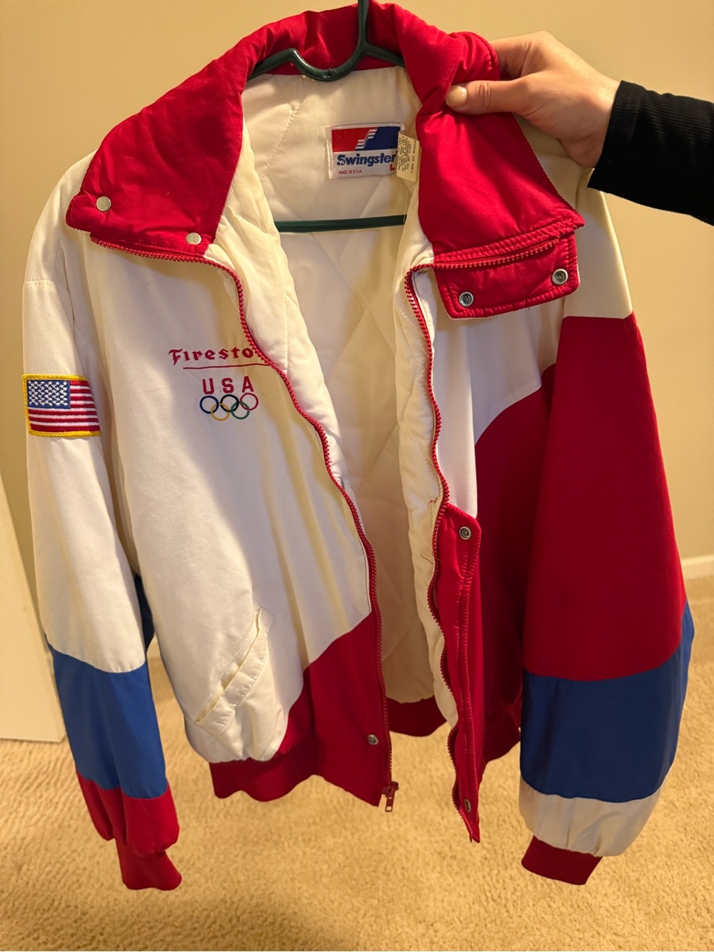 Swingster USA Olympic Colorblock Jacket - Red, White & Blue